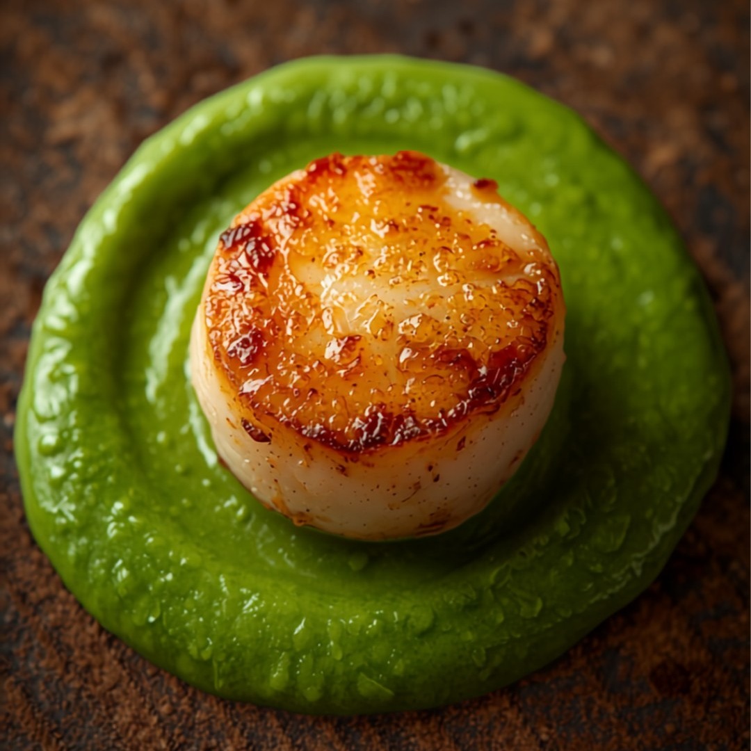 Scallops with Pea Puree